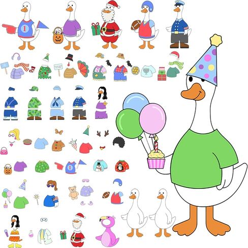 Tinlade 87 Pcs Weather Silly Goose Classroom Decor 9" x 6" Silly Goose Chart Bulletin Board Set with 25 Interchangeable Dress up Class Decor Classroom Management Supplies for Teacher Preschool Ideas in Kuwait