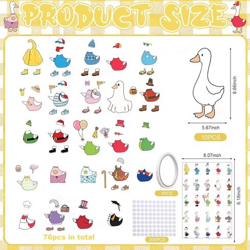 Tinlade 87 Pcs Weather Silly Goose Classroom Decor 9" x 6" Silly Goose Chart Bulletin Board Set with 25 Interchangeable Dress up Class Decor Classroom Management Supplies for Teacher Preschool Ideas in Kuwait