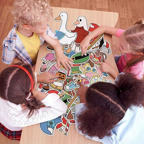 Tinlade 87 Pcs Weather Silly Goose Classroom Decor 9" x 6" Silly Goose Chart Bulletin Board Set with 25 Interchangeable Dress up Class Decor Classroom Management Supplies for Teacher Preschool Ideas in Kuwait