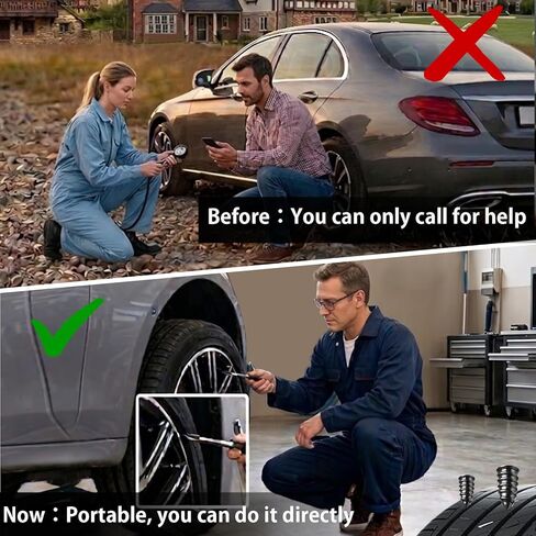 30 Pack Tire Plug Kit - Screw in Tire Plugs of Punctures with 2 Sizes,Screwdriver and Screw Work for Cars,Bikes, Tractor Tire Puncture Repair in Saudi Arabia