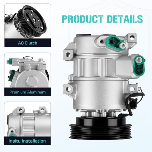 ضاغط تيار متردد مع قابض مناسب لـ 2012 2013 2014 Hyundai Accent 1.6L، 2012 2013 2014 Hyundai Veloster 1.6L، استبدال CO 11360C، استبدال السيارات مكيف الهواء in Kuwait