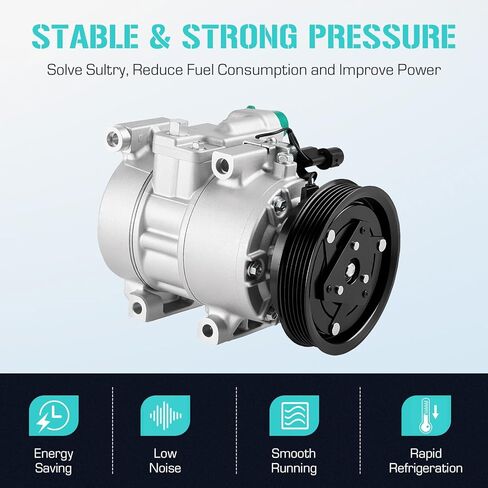ضاغط تيار متردد مع قابض مناسب لـ 2012 2013 2014 Hyundai Accent 1.6L، 2012 2013 2014 Hyundai Veloster 1.6L، استبدال CO 11360C، استبدال السيارات مكيف الهواء in Kuwait