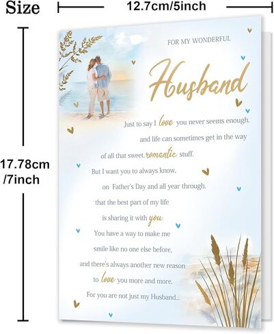Father's Day Card for Husband, Fathers Day Card Gifts for Husband from Wife, Father's Day Card Gift for Hubby, Fathers Day Decorations in Saudi Arabia
