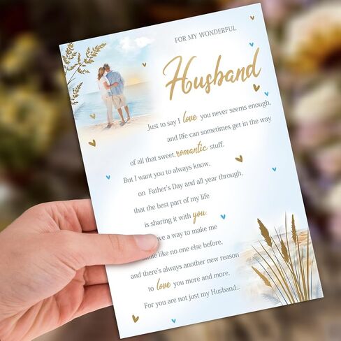 Father's Day Card for Husband, Fathers Day Card Gifts for Husband from Wife, Father's Day Card Gift for Hubby, Fathers Day Decorations in Saudi Arabia