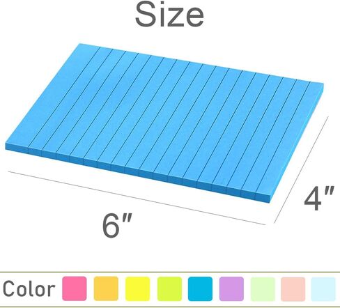 (18 Pack) Lined Sticky Notes 4x6 in,Large Notepads with Lines,Ruled Stickies Super Sticking Power,Office School Memo Note Pads Bright Colors,Post on Windows Doors,Recyclable,Easy to Write on in Saudi Arabia