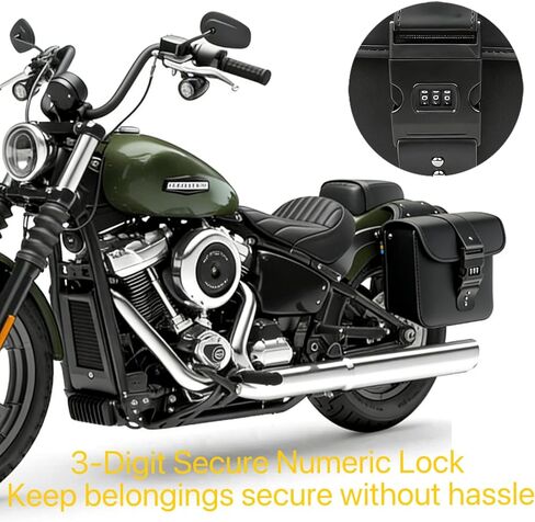 Universal Motorcycle Saddlebags 16L Total(8L×2), Lockable Waterproof Side Bags, Universal Fit for Harley Vintage Cruiser, Honda Rebel300 Rebel500 & Most Cruiser Motorcycles in Saudi Arabia