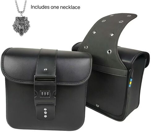 Universal Motorcycle Saddlebags 16L Total(8L×2), Lockable Waterproof Side Bags, Universal Fit for Harley Vintage Cruiser, Honda Rebel300 Rebel500 & Most Cruiser Motorcycles in Saudi Arabia