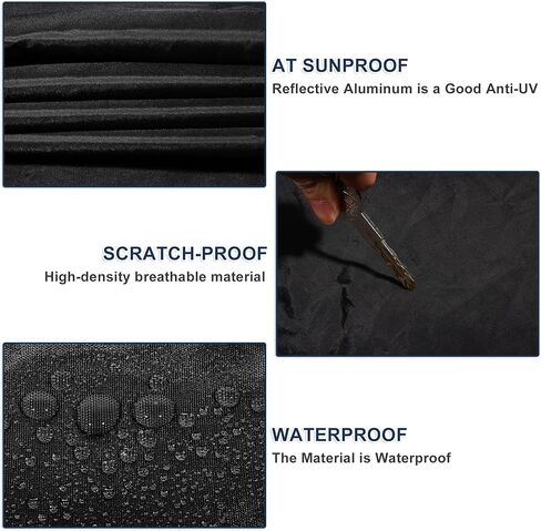 ACROPIX Aluminum Film Black Car Cover Waterproof All Weather Full Exterior Cover Rain Hail Sun Protector Car Cover Fit for Jeep Wrangler 2DR - Pack of 1 in Kuwait
