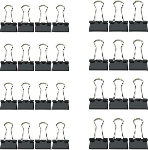 80 Pack Small and Medium Binder Clips, Black Paper Clamps Metal Paper Clips Assorted 2 Sizes Mix, Office School Home Business Supplies 0.75 inch (19 mm) and 1 inch (25 mm) Set in Saudi Arabia