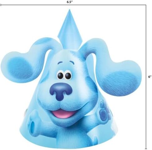 تتضمن حزمة لوازم الحفلات الفريدة من نوعها Blue's Clues 24 قبعة للحفلات مع آذان منبثقة وورقة ملصق ديناصور واحدة in Kuwait