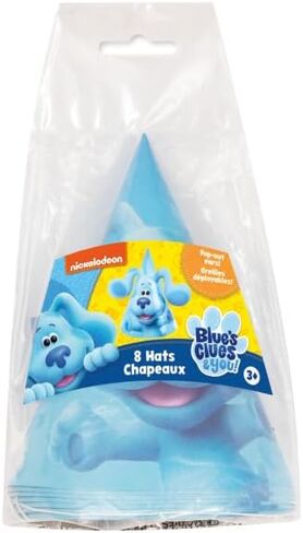 تتضمن حزمة لوازم الحفلات الفريدة من نوعها Blue's Clues 24 قبعة للحفلات مع آذان منبثقة وورقة ملصق ديناصور واحدة in Kuwait
