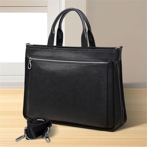 work bag Slim Leather Briefcase Leather Computer Bag Briefcase For Men And Women Laptop Bag 15.6inch Laptop in Saudi Arabia