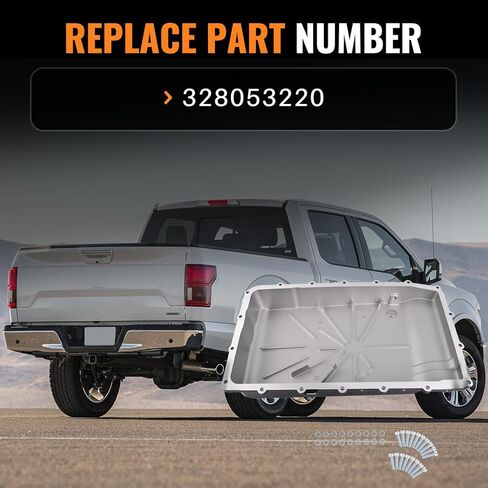 328053220 10R80 Heavy-Duty Cast Aluminum Shallow Transmission Pan Compatible with 2017-UP Ford F150 F250 F350, Ranger, Mustang, Bronco, Lincoln Navigator, Explorer, Expedition in Saudi Arabia