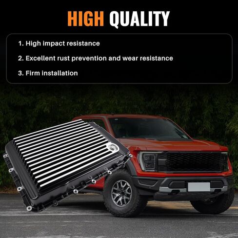 328053220 10R80 Heavy-Duty Cast Aluminum Shallow Transmission Pan Compatible with 2017-UP Ford F150 F250 F350, Ranger, Mustang, Bronco, Lincoln Navigator, Explorer, Expedition in Saudi Arabia