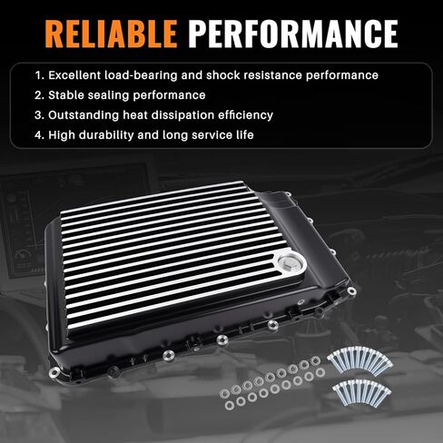 328053220 10R80 Heavy-Duty Cast Aluminum Shallow Transmission Pan Compatible with 2017-UP Ford F150 F250 F350, Ranger, Mustang, Bronco, Lincoln Navigator, Explorer, Expedition in Saudi Arabia