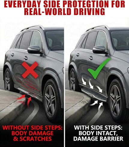 Running Boards Side Steps Fit for 2020-2026 Mercedes-Benz GLE W167 GLE350 GLE450 GLE450e GLE580 GLE43 GLE53 GLE63 AMG S SUV, Aluminum Foot Step Bars Nerf Bars Accessories in Saudi Arabia