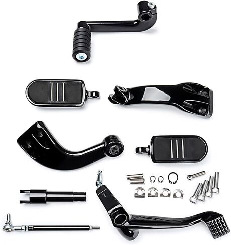 Black Forward Mid-Control Kit with Footrest Brackets Brake + Mid Shift Levers Shifter Peg Replacement for Harley Sportster XL883 XL1200 2004 2005 2006 2007 2008 2009 2010 2011 2012 2013 in Kuwait
