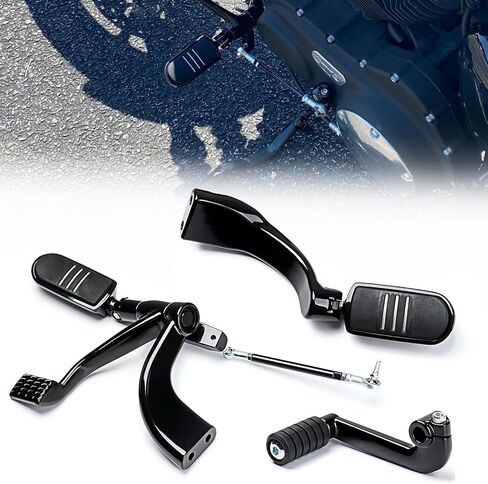 Black Forward Mid-Control Kit with Footrest Brackets Brake + Mid Shift Levers Shifter Peg Replacement for Harley Sportster XL883 XL1200 2004 2005 2006 2007 2008 2009 2010 2011 2012 2013 in Kuwait