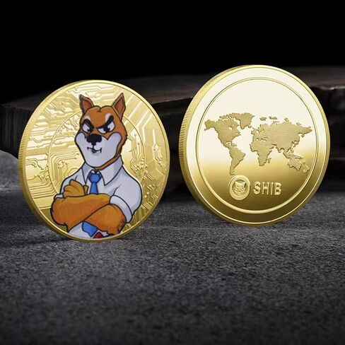 قطعتان من عملة Shiba INI الساحرة، مجموعة Dogecoin، تحتضن جوًا محظوظًا، مثالية لمحبي الكلاب الذين يقدرون روح ألعاب ثقافة التشفير in Kuwait
