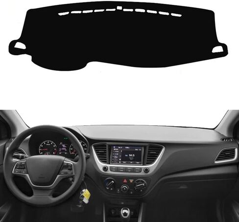 مناسب لسيارة Hyundai Accent HC 2017-2021، حصيرة داش، غطاء لوحة سيارة غير قابل للانزلاق، غطاء لوحة سيارة أسود، ملحقات تزيين السيارة in Kuwait