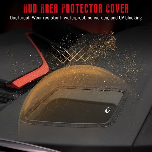 غطاء غبار لعرض الرأس HUD، متوافق مع Corvette C8 Stingray 2020 2021 2022 2023 2024 2025، منطقة لوحة القيادة HUD حافة شاشة عرض درع الغبار، أسود غير لامع، قطعة واحدة in Kuwait