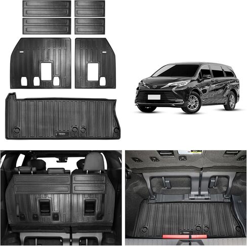 Vanseno Compatible for 2021-2025 2026 Toyota Sienna Backrest Mat Back Seat Protector All Weather Mat for 2021 2022 2023 2024 2025 2026 Toyota Sienna Accessories (7/8 Seater with Spare Tire) in Saudi Arabia
