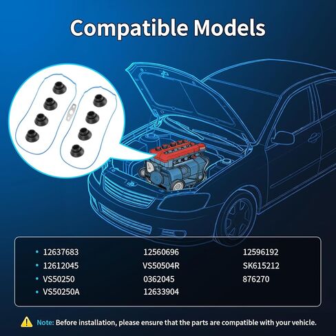 مجموعة حشية غطاء الصمام VS50504R تناسب 1999-2020 شيفروليه سيلفرادو سوبربان تاهو أفالانش إكسبريس، سييرا يوكون سافانا، 2002-2015 كاديلاك إسكاليد، 4.8L 5.3L 5.7L 6.0L 6.2L، استبدل VS50250 in Kuwait