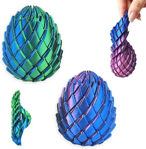 Twisty Fidget Egg 3D Printed Ball Fidget Toy for Adults, 2 Pack Sensory Gear Sphere Stress Balls Desk Toy for Office and Home Ornament Stuffers Birthday Party Gifts in Saudi Arabia