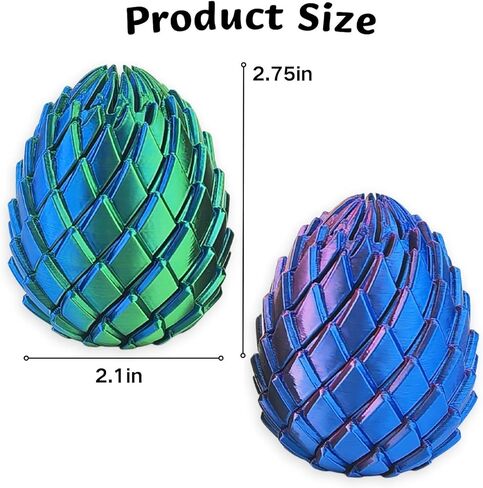 Twisty Fidget Egg 3D Printed Ball Fidget Toy for Adults, 2 Pack Sensory Gear Sphere Stress Balls Desk Toy for Office and Home Ornament Stuffers Birthday Party Gifts in Saudi Arabia