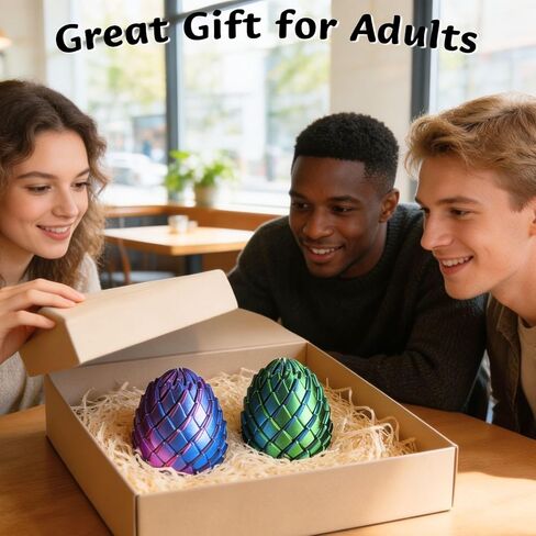 Twisty Fidget Egg 3D Printed Ball Fidget Toy for Adults, 2 Pack Sensory Gear Sphere Stress Balls Desk Toy for Office and Home Ornament Stuffers Birthday Party Gifts in Saudi Arabia