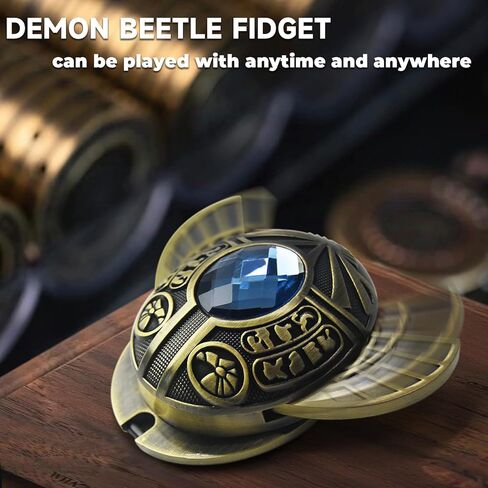 SKEDC Demon Beetle Metal Fidget Slider , Alloy Metal Mechanical Fidget Slider for Adults with Retractable Wings, Executive Desk Toy, Stress Relief Gadget for Men in Saudi Arabia