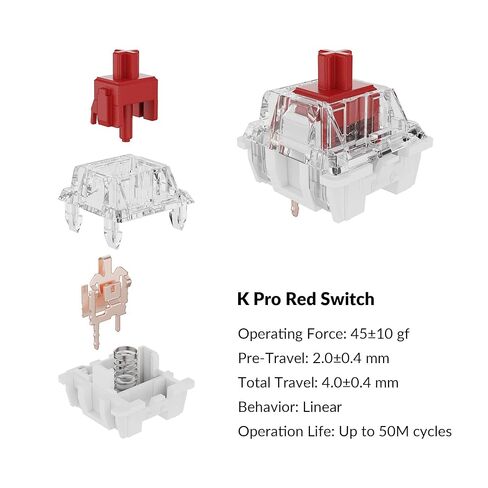 Keychron C1 Pro Wired Mechanical Keyboard TKL Layout, QMK Programmable RGB Backlit with Hot-swappable K Pro Silent Red Switch, OEM Profile Double-Shot PBT Keycaps Compatible for Mac Windows Linux in Saudi Arabia