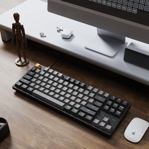 Keychron C1 Pro Wired Mechanical Keyboard TKL Layout, QMK Programmable RGB Backlit with Hot-swappable K Pro Silent Red Switch, OEM Profile Double-Shot PBT Keycaps Compatible for Mac Windows Linux in Saudi Arabia