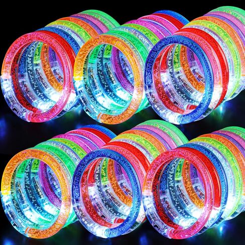 120 Pack Glow Bracelets Bulk, Glow in the Dark Party Supplies 10 Color LED Light Up Bracelets for Adults & Kids Birthday Wedding Party Favors Concert New Year Carnival Raves in Saudi Arabia