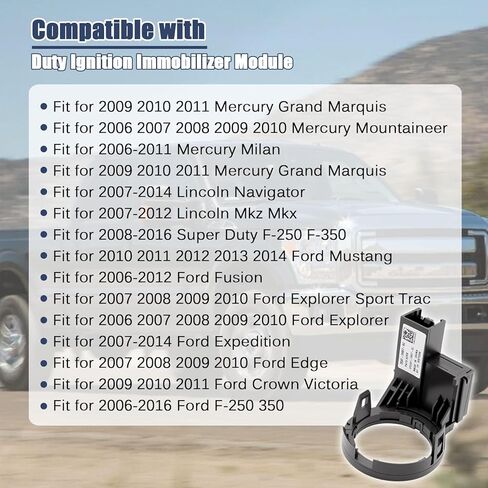 Duty Ignition Immobilizer Module Compatible with 2006-2016 Ford F250 F350 Transceiver 2007-2012 Lincoln MKZ Replace for 6E5Z-15607-AA 6E5Z15607AA Fix PATS Anti-Theft System Failure in Kuwait