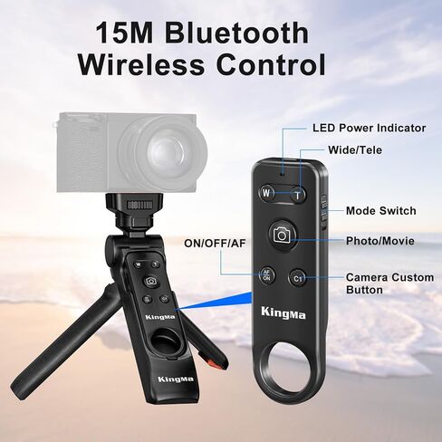 حامل كاميرا صغير من King Ma مع مقبض عن بعد وحامل كاميرا صغير متوافق مع Sony ZV-1F ZV-E10 ZV-1 ZV-E1 RX100VII & Canon EOS R8 R5 R10 R50 & Nikon Z50 COOLPIX P950 Z6 II Z fc Z30 in Kuwait