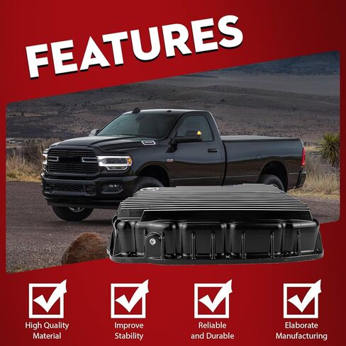 228052110 Transmission Oil Pan Compatible with Dodge Ram 2500 3500 2007 2008 2009 2010 2011 2012 2013 2014 2015 2016 2017 2018 2019 2020 2021 2022 6.7L 68RFE Transmission in Saudi Arabia