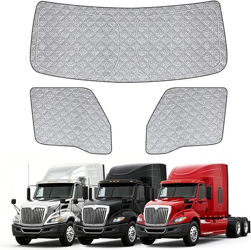 Windshield Sun Shade Customized for Freightliner Cascadia 2018-2026, 3PCS Foldable Car Windshield Cover Sun Protector for Front and Side Windows Reflect UV Privacy Protection in Saudi Arabia