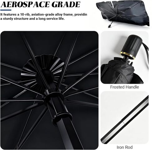 Car Windshield Sunshade Umbrella, Foldable Car Windshield Sun Shade Cover, 5 Layers UV Block Coating Protects from Sun Rays, Window Heat Insulation Protection for Car Windshield (55"x 31") in Kuwait
