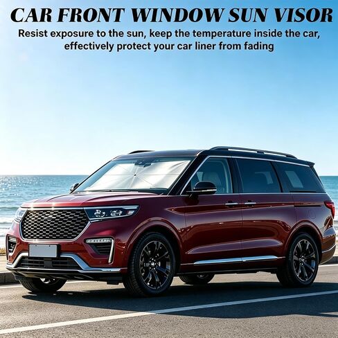Car Windshield Sunshade Umbrella, Foldable Car Windshield Sun Shade Cover, 5 Layers UV Block Coating Protects from Sun Rays, Window Heat Insulation Protection for Car Windshield (55"x 31") in Kuwait