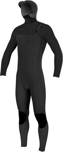 O'NEILL Youth Hyperfreak 5/4Mm Chest Zip Full Wetsuit W/Hood, Black/Black, 16 in Saudi Arabia