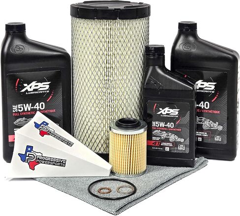 مجموعة أدوات تغيير الزيت وصيانة فلتر الهواء من شركة Progressive Powersport - متوافقة مع Can-Am DEFENDER HD10، HD9، HD8، HD7، وHD5 (ليس HD11!) - تتضمن خرقة وقمع وقفازات C04 in Kuwait