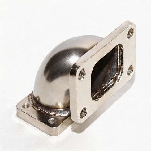 T3 4 Bolt to T2 4 Bolt Turbo Adapter, Stainless Steel 90 Degree Elbow Pipe, Turbo Flange Manifold Exhaust Adapter for Custom Turbo Systems in Saudi Arabia
