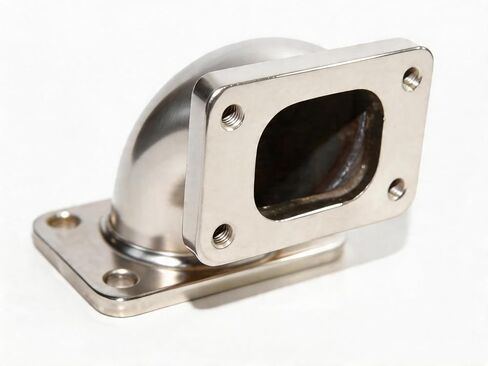 T3 4 Bolt to T2 4 Bolt Turbo Adapter, Stainless Steel 90 Degree Elbow Pipe, Turbo Flange Manifold Exhaust Adapter for Custom Turbo Systems in Saudi Arabia