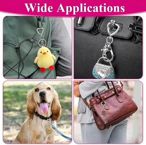 20 Pcs Heart Keychain Clip,Heart Clasp Silver Heart-Shaped Keychain Metal Hearts Key Ring with Swivel Clasps Hooks for Handbag DIY Bags Keys Rings and Card Holders Craft Making in Kuwait