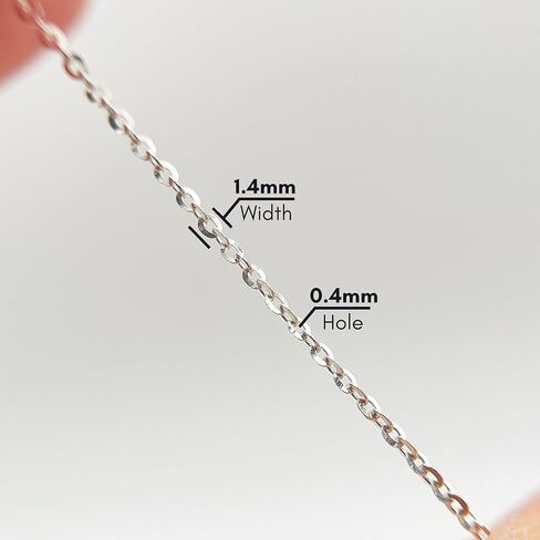 Gryrigns 10Feet 1.4mm 925 Sterling Silver Flat Cable Chain Link Bulk for DIY Craft Jewelry Making (9.14 Grams) in Saudi Arabia
