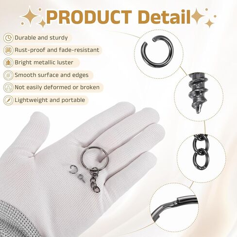 MECCANIXITY 100Sets Shiny Metallic Gray Keychain Making Kit, 25mm 1inch Chain Keychain Rings with Open Jump Rings and Screw Eye Pins for Jewelry Making DIY Crafts Art Project in Kuwait