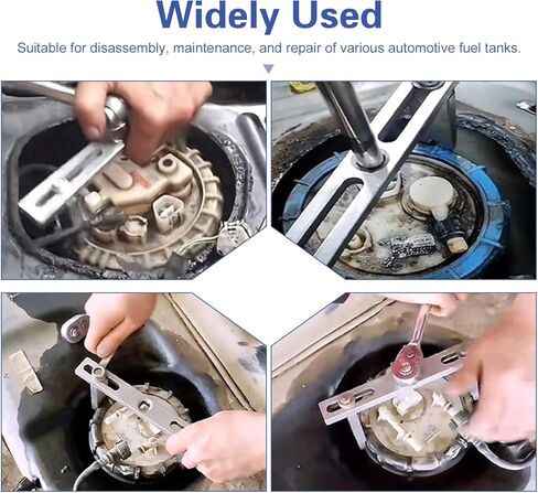 Car Fuel Pump Removal Tool, Adjustable Two Jaws Fuel Pump Lock Ring Repair Tool, Alloy Rustproof Tank Cover Removal Wrench with 3/8" to 1/2" Drive, Universal Maintenance Accessories (Black) in Saudi Arabia