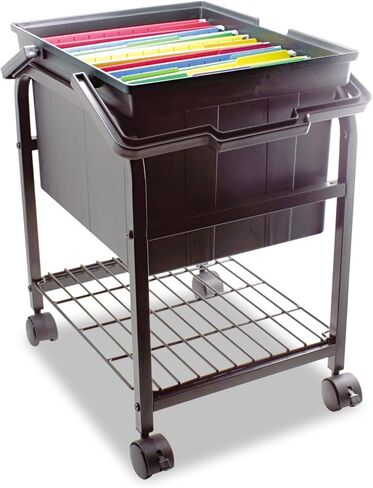 Advantus Heavy Duty File Shuttle Cart, 20 x 17.4 x 14.4 Inches, Steel, Black (FS-2BHD) in Kuwait
