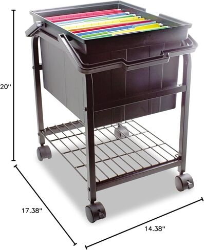 Advantus Heavy Duty File Shuttle Cart, 20 x 17.4 x 14.4 Inches, Steel, Black (FS-2BHD) in Kuwait
